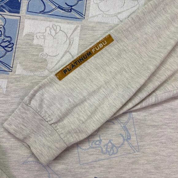 Vintage Rare FUBU Platinum Fat Albert Y2k Gray Long Sleeve Shirt XL Hip Hop - Picture 4 of 10